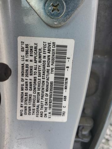 19XFB2F95CE050085 - 2012 HONDA CIVIC EXL Mavi foto 12