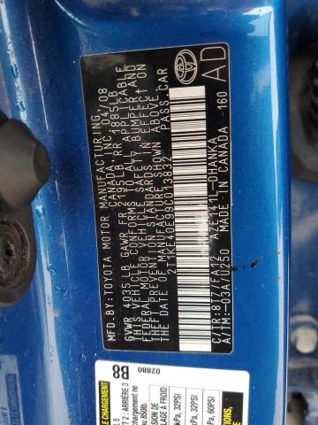 2T1KE40E99C013832 - 2009 TOYOTA COROLLA MA S BLUE photo 13