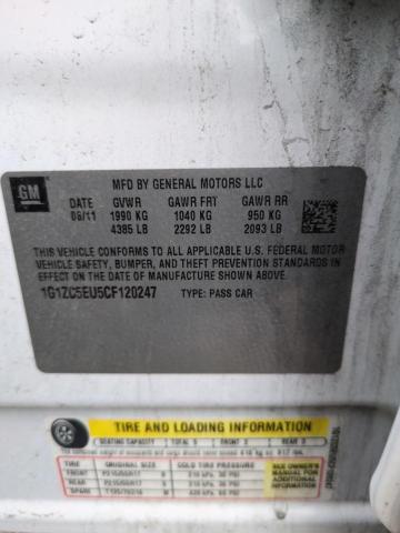 1G1ZC5EU5CF120247 - 2012 CHEVROLET MALIBU 1LT თეთრი ფოტო 12