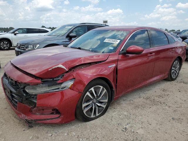 1HGCV3F11KA004170 - 2019 HONDA ACCORD HYBRID MAROON photo 1