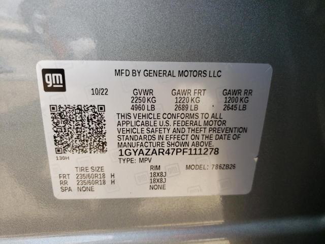 1GYAZAR47PF111278 - 2023 CADILLAC XT4 LUXURY SILVER photo 12