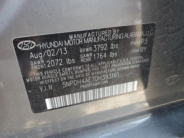 5NPDH4AE7DH393161 - 2013 HYUNDAI ELANTRA GLS CHARCOAL photo 13