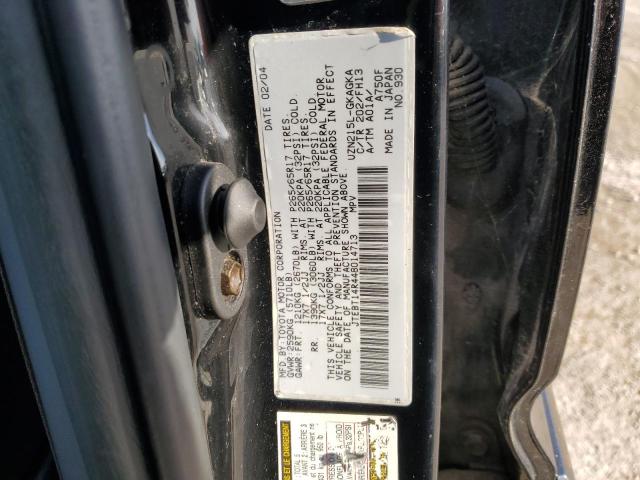 JTEBT14R448014713 - 2004 TOYOTA 4RUNNER SR5 BLACK photo 12