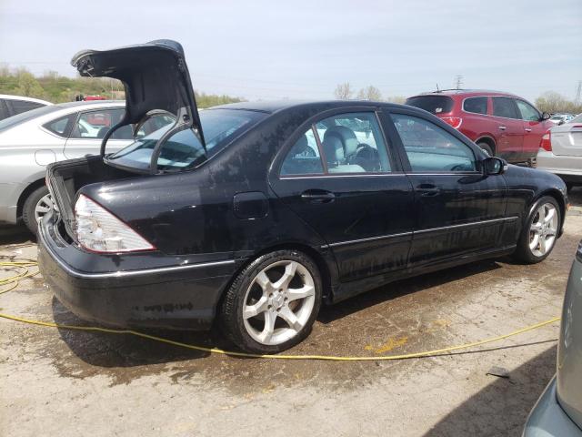 WDBRF52H57E025817 - 2007 MERCEDES-BENZ C 230 BLACK photo 3