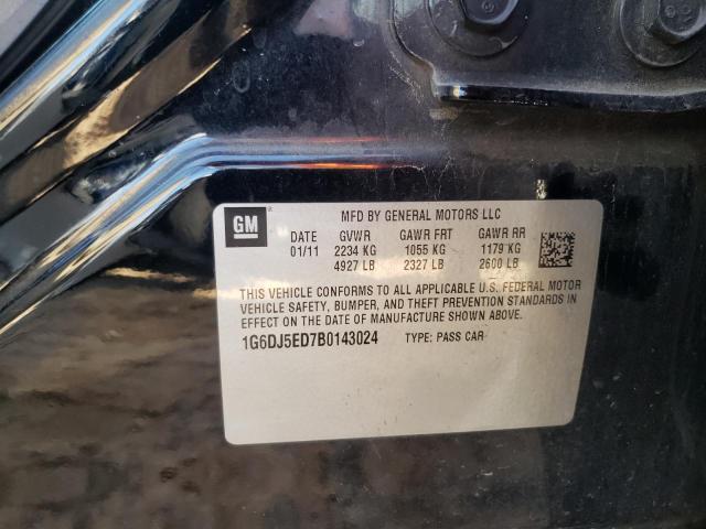 1G6DJ5ED7B0143024 - 2011 CADILLAC CTS PERFORMANCE COLLECTION Черный фото 10