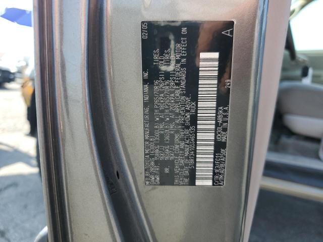 5TBRT34105S465135 - 2005 TOYOTA TUNDRA ACCESS CAB SR5 GRAY photo 12