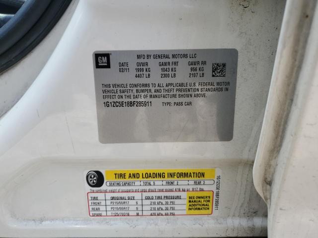 1G1ZC5E18BF285911 - 2011 CHEVROLET MALIBU 1LT 白色 照片 13