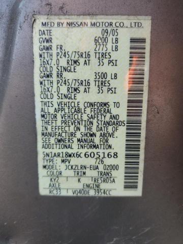5N1AR18WX6C605168 - 2006 NISSAN PATHFINDER LE თაფლისფერი ფოტო 13