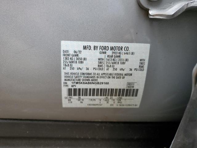 1FM5K8AB6NGB29160 - 2022 FORD EXPLORER POLICE INTERCEPTOR SILVER photo 13