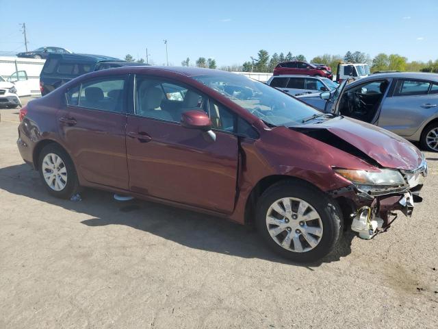 2HGFB2F55CH533305 - 2012 HONDA CIVIC LX BURGUNDY photo 4