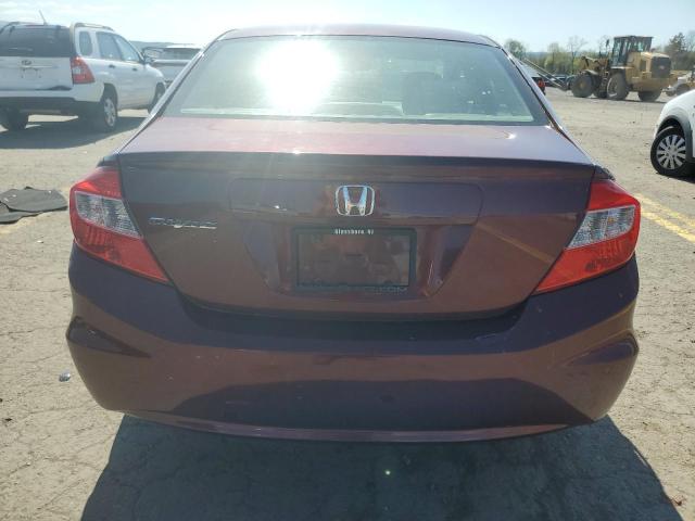 2HGFB2F55CH533305 - 2012 HONDA CIVIC LX BURGUNDY photo 6