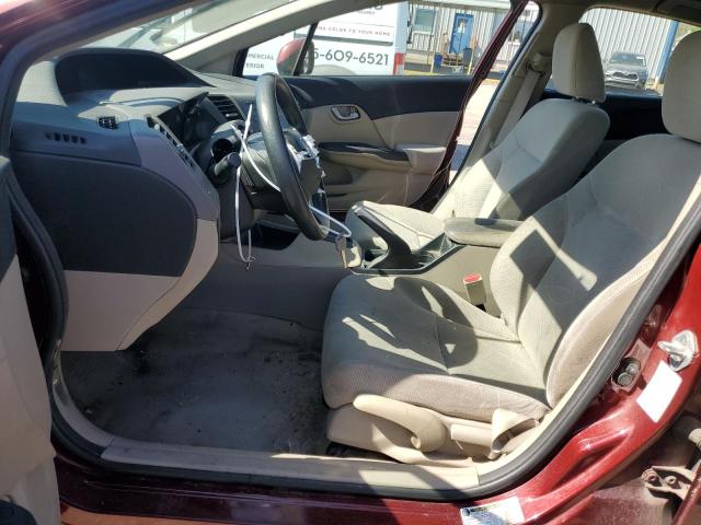 2HGFB2F55CH533305 - 2012 HONDA CIVIC LX BURGUNDY photo 7