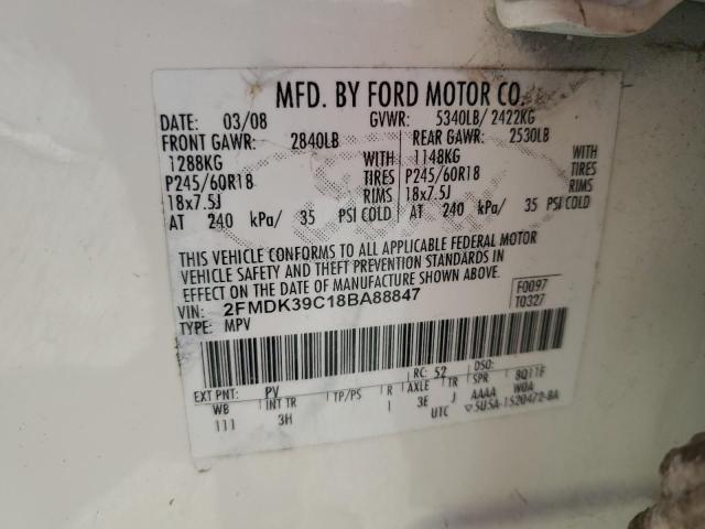 2FMDK39C18BA88847 - 2008 FORD EDGE LIMITED CREAM photo 13