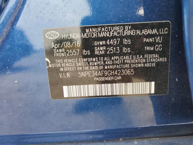 5NPE34AF9GH423065 - 2016 HYUNDAI SONATA SPORT BLUE photo 13