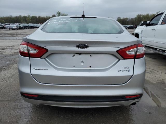 3FA6P0LUXER264683 - 2014 FORD FUSION SE HYBRID SILVER photo 6