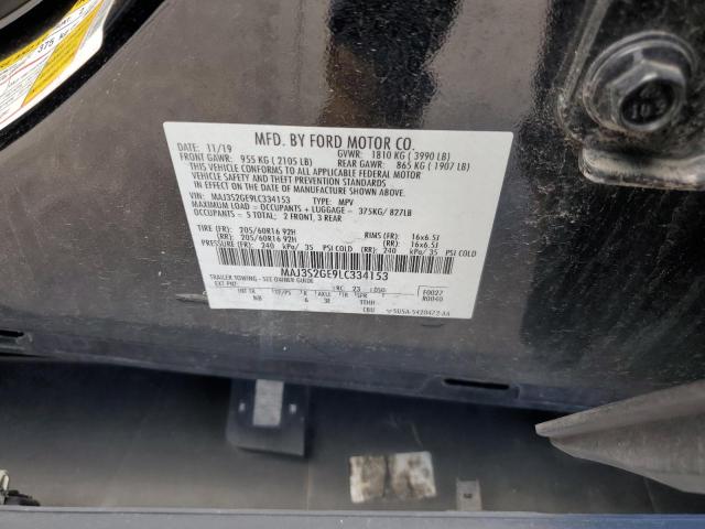 MAJ3S2GE9LC334153 - 2020 FORD ECOSPORT SE BLACK photo 14