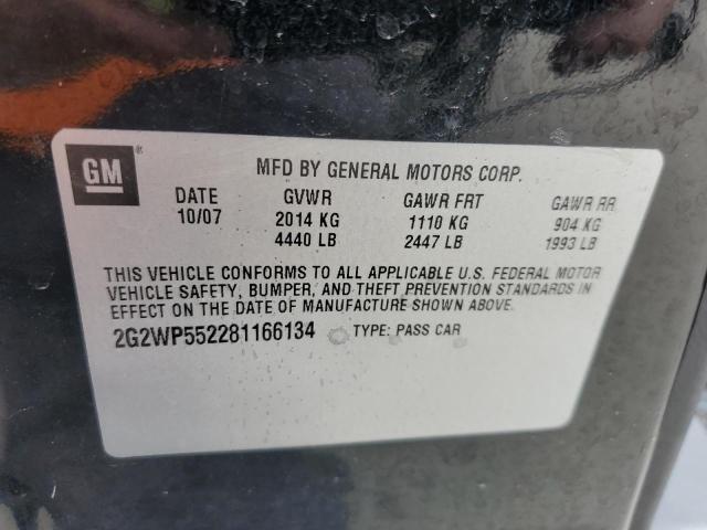 2G2WP552281166134 - 2008 PONTIAC GRAND PRIX 黑色 照片 12