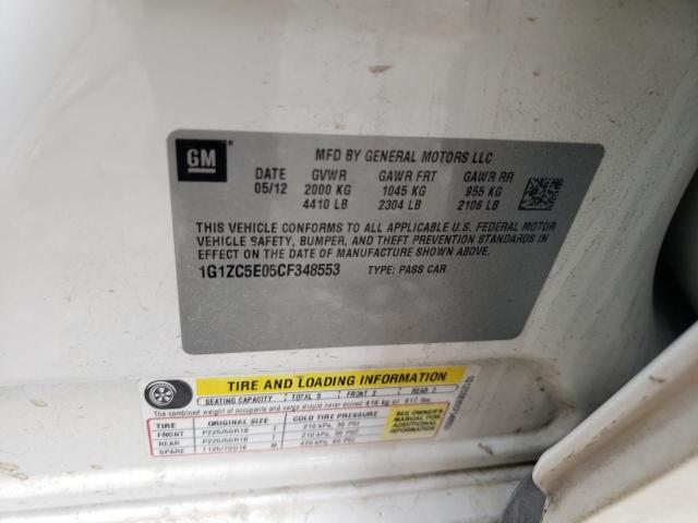 1G1ZC5E05CF348553 - 2012 CHEVROLET MALIBU 1LT 白色 照片 12