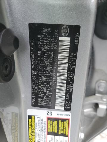 4T1G11AK6MU462056 - 2021 TOYOTA CAMRY SE SILVER photo 12