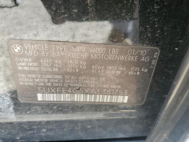 5UXFE4C5XAL381753 - 2010 BMW X5 XDRIVE30I Czarny zdjęcie 12