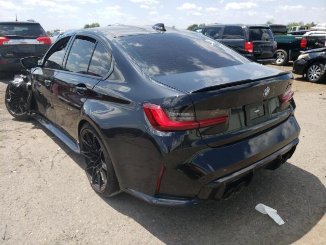WBS43AY03NFM42254 - 2022 BMW M3 COMPETITION შავი ფოტო 3