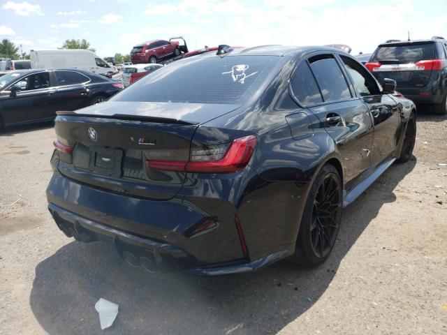 WBS43AY03NFM42254 - 2022 BMW M3 COMPETITION შავი ფოტო 4