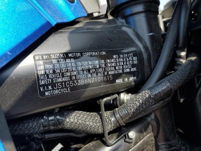 JS1C533B6N7101615 - 2022 SUZUKI GSX-S750 M BLUE photo 10