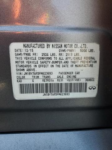 JN1BV7AR5FM423693 - 2015 INFINITI Q50 BASE GRAY photo 12