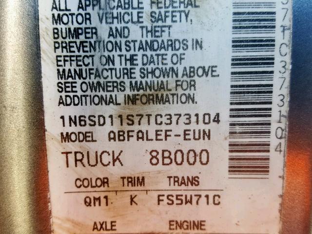 1N6SD11S7TC373104 - 1996 NISSAN TRUCK BASE  photo 10