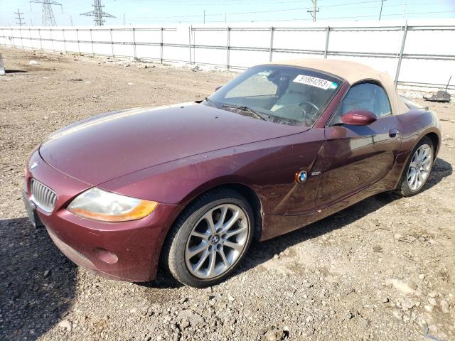 4USBT53483LU03278 - 2003 BMW Z4 3.0 BURGUNDY photo 1