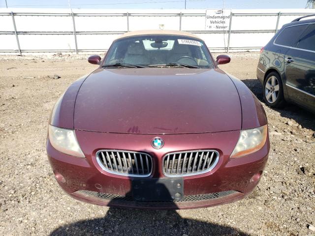 4USBT53483LU03278 - 2003 BMW Z4 3.0 BURGUNDY photo 5