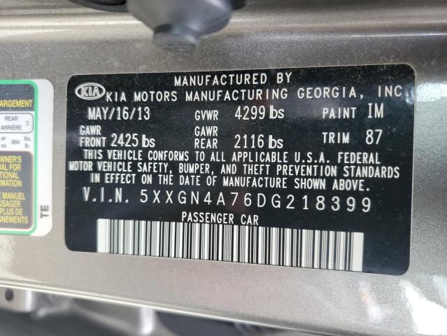 5XXGN4A76DG218399 - 2013 KIA OPTIMA EX GRAY photo 12