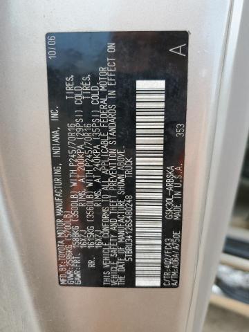 5TBRU34126S480248 - 2006 TOYOTA TUNDRA ACCESS CAB SR5 GOLD photo 12