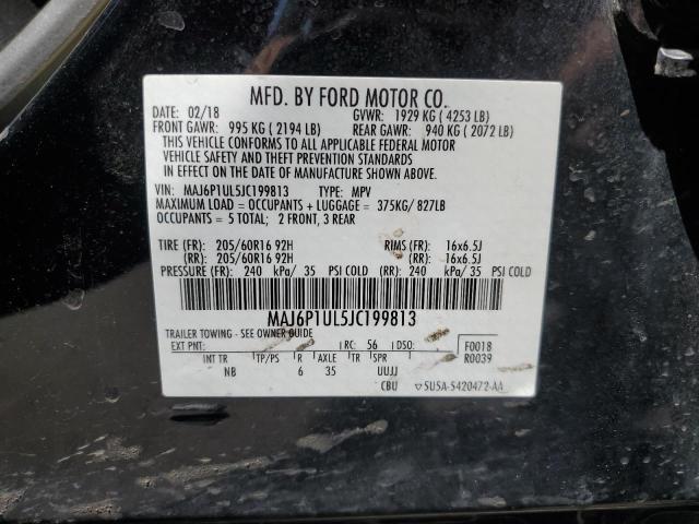 MAJ6P1UL5JC199813 - 2018 FORD ECOSPORT SE Negro foto 12