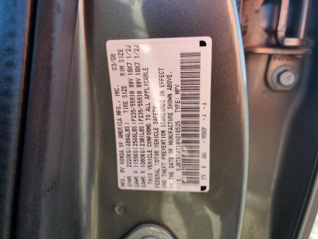 5J8TB18218A016525 - 2008 ACURA RDX GRAY photo 13