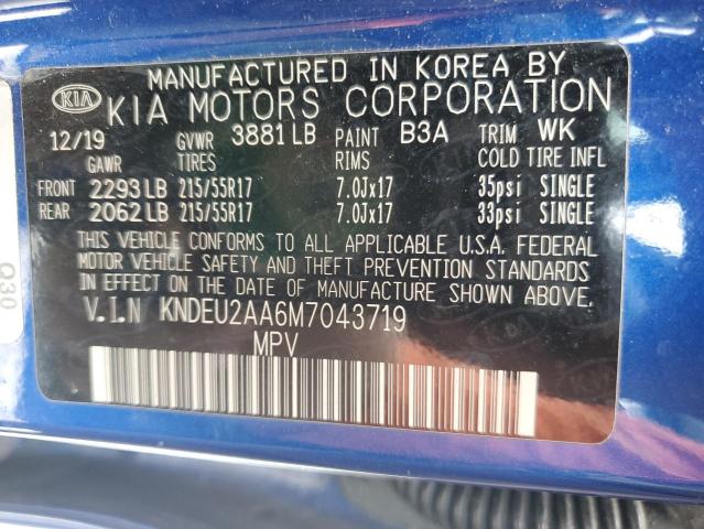 KNDEU2AA6M7043719 - 2021 KIA SELTOS S BLUE photo 13