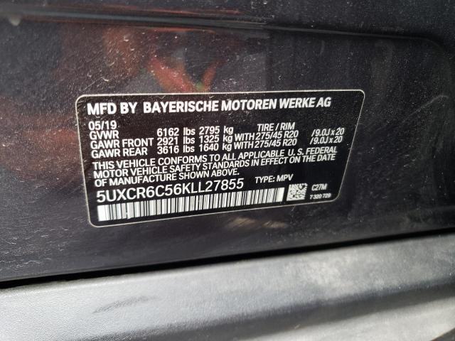 5UXCR6C56KLL27855 - 2019 BMW X5 XDRIVE40I GRAY photo 13