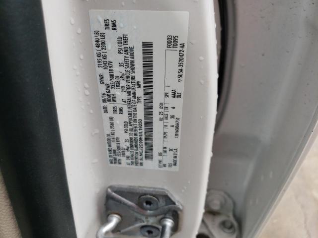 5LMCJ2C99HUL19250 - 2017 LINCOLN MKC SELECT Սպիտակ լուսանկար 12