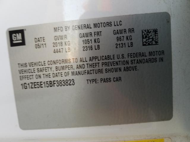 1G1ZE5E15BF383823 - 2011 CHEVROLET MALIBU LTZ Ağ foto 10