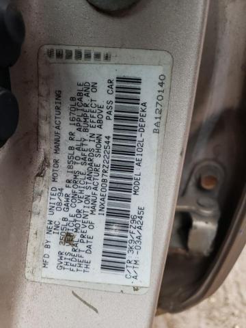 1NXAE00B7RZ222544 - 1994 TOYOTA COROLLA LE BEIGE photo 12