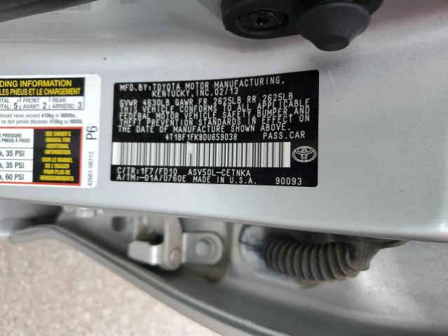 4T1BF1FK8DU659038 - 2013 TOYOTA CAMRY L SILVER photo 12