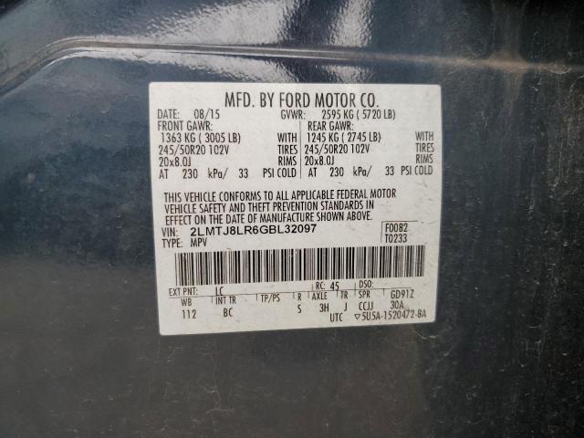 2LMTJ8LR6GBL32097 - 2016 LINCOLN MKX RESERVE 蓝色 照片 13