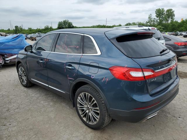 2LMTJ8LR6GBL32097 - 2016 LINCOLN MKX RESERVE BLUE photo 2