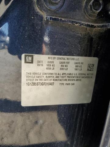 1G1ZB5ST3GF310407 - 2016 CHEVROLET MALIBU LS შავი ფოტო 12