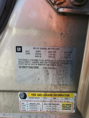 1G1ZK577184215689 - 2008 CHEVROLET MALIBU LTZ 金色 照片 12