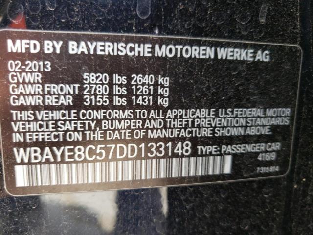 WBAYE8C57DD133148 - 2013 BMW 750 LI BLACK photo 12