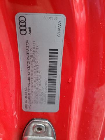 WAUVGAFH3DN006577 - 2013 AUDI S5 PRESTIGE 红色 照片 12