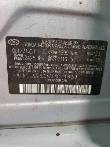 5NPEC4ACXCH408199 - 2012 HYUNDAI SONATA SE BLUE photo 13