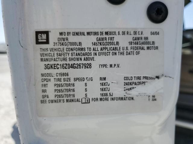 3GKEC16Z04G267928 - 2004 GMC YUKON C1500 WHITE photo 13