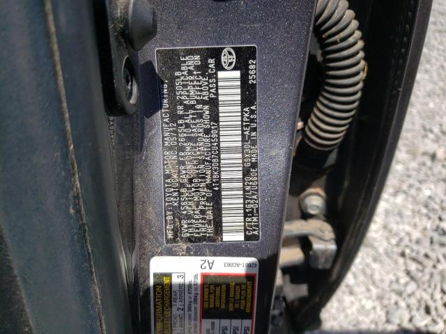 4T1BK3DB7CU459017 - 2012 TOYOTA AVALON BASE 石墨色 照片 12